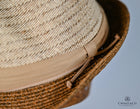 Braided Trilby with Cotton & Suede Band – Tan & Chocolate