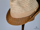 Braided Trilby with Cotton & Suede Band – Tan & Chocolate