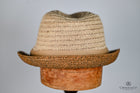 Braided Trilby with Cotton & Suede Band – Tan & Chocolate