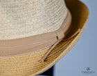 Braided Trilby with Cotton & Suede Band – Tan & Chocolate