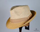 Braided Trilby with Cotton & Suede Band – Tan & Chocolate