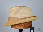Braided Trilby with Cotton & Suede Band – Tan & Chocolate