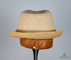 Braided Trilby with Cotton & Suede Band – Tan & Chocolate