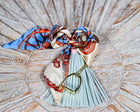 Leather tassel bag twills with Gold Stirrup Key chain feature- Orange, Grey, Red, Aqua, White, Brown