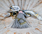 Leather tassel bag twills with Gold Stirrup Key chain feature- Orange, Grey, Red, Aqua, White, Brown