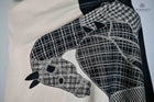 Black & Cream Large Houndstooth Print Horse Wrap