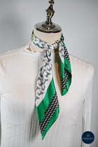 Black & Green Houndstooth & horses scarf
