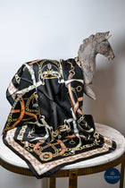 Black  cream &  Tan bit & bradoon print scarf