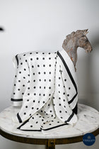 Black & white spots silk scarf