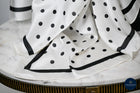 Black & white spots silk scarf