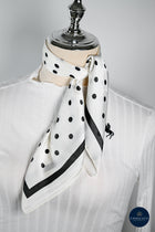 Black & white spots silk scarf