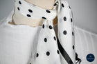 Black & white spots silk scarf