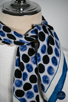 Blue black & white Large Spot soft cotton neck scarf