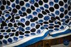 Blue black & white Large Spot soft cotton neck scarf