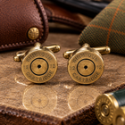 Shotgun Cartridge Cufflinks – Silver &  Brass