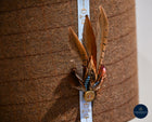 Brown Wrought Iron Table Lamp with Handmade UK Feather Detail
