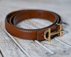 Brown Thin horse bit belt Faux leather 110cm
