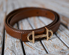 Brown Thin horse bit belt Faux leather 110cm