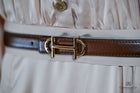 Brown Thin horse bit belt Faux leather 110cm