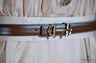 Brown Thin horse bit belt Faux leather 110cm