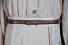 Brown Thin horse bit belt Faux leather 110cm
