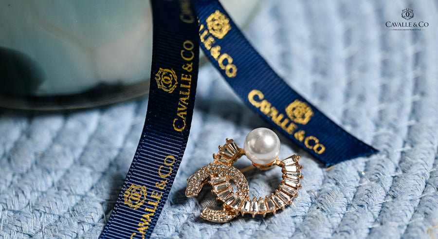 CC Style Brooch Pearl and sparkling embellishments