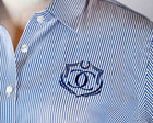 Classic fitted Blue & White Long Sleeve Shirt- Cavalle Logo