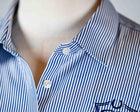 Classic fitted Blue & White Long Sleeve Shirt- Cavalle Logo