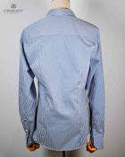 Classic fitted Blue & White Long Sleeve Shirt- Cavalle Logo