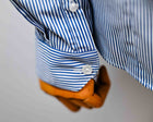 Classic fitted Blue & White Long Sleeve Shirt- Cavalle Logo
