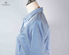 Classic fitted Blue & White Long Sleeve Shirt- Cavalle Logo
