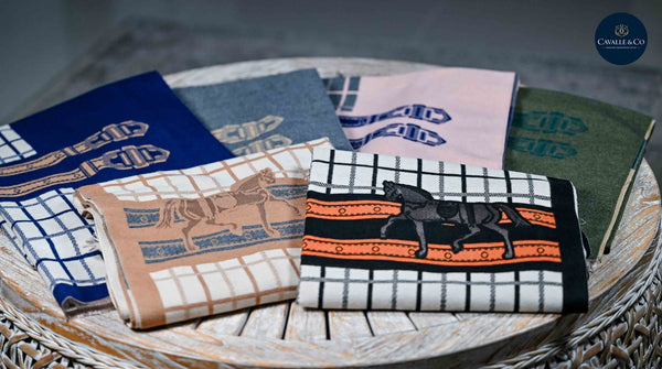 Equestrian Checkered Wrap - Available in 6 colors -Black, Caramel, Navy, Green, Grey, Pink