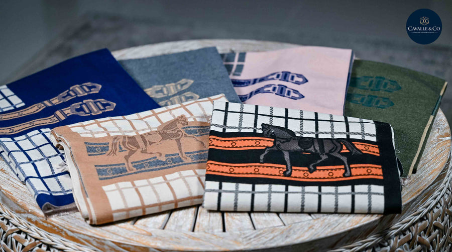 Equestrian Checkered Wrap - Available in 6 colors -Black, Caramel, Navy, Green, Grey, Pink