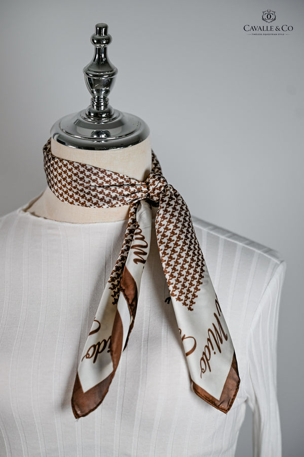 Chocolate &amp; Cream Houndstooth Signature Scarf