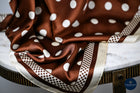 Choc & Cream Large spots silk scarf