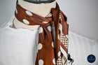 Choc & Cream Large spots silk scarf