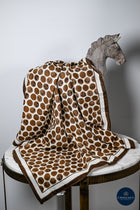 Choc & Cream Large spots soft cotton scarf-