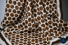 Choc & Cream Large spots soft cotton scarf-