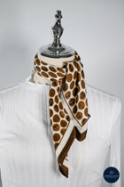 Choc & Cream Large spots soft cotton scarf-