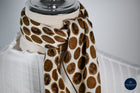 Choc & Cream Large spots soft cotton scarf-