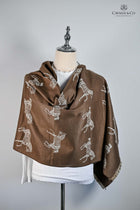 Horses Repeated Soft Wraps- 4 Colors Navy, Green, Cream, Chocolate