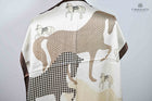 Chocolate & cream Houndstooth print 2 horse scarf