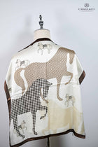 Chocolate & cream Houndstooth print 2 horse scarf