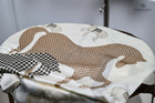 Chocolate & cream Houndstooth print 2 horse scarf