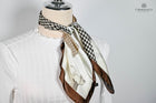 Chocolate & cream Houndstooth print 2 horse scarf
