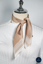 Coffee & Cream Small Spot silk Scarf