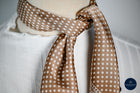Coffee & Cream Small Spot silk Scarf