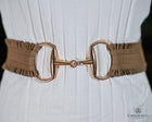 Wide Elastic Stretch belt with Equestrian Bit themed Buckle- One size
