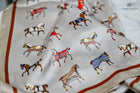 Cream with red & blue little rugged Horses Scarf