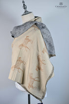 Horses Repeated Soft Wraps- 4 Colors Navy, Green, Cream, Chocolate